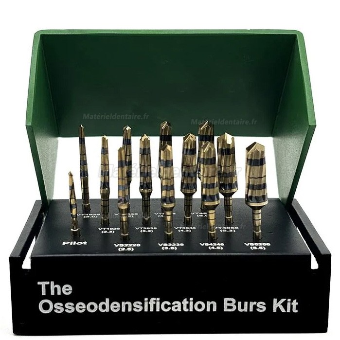 Kit fraise d'ostéodensification dentaire + forets pour élévation sinusale maxillaire implantaire (13 pièces/Set )